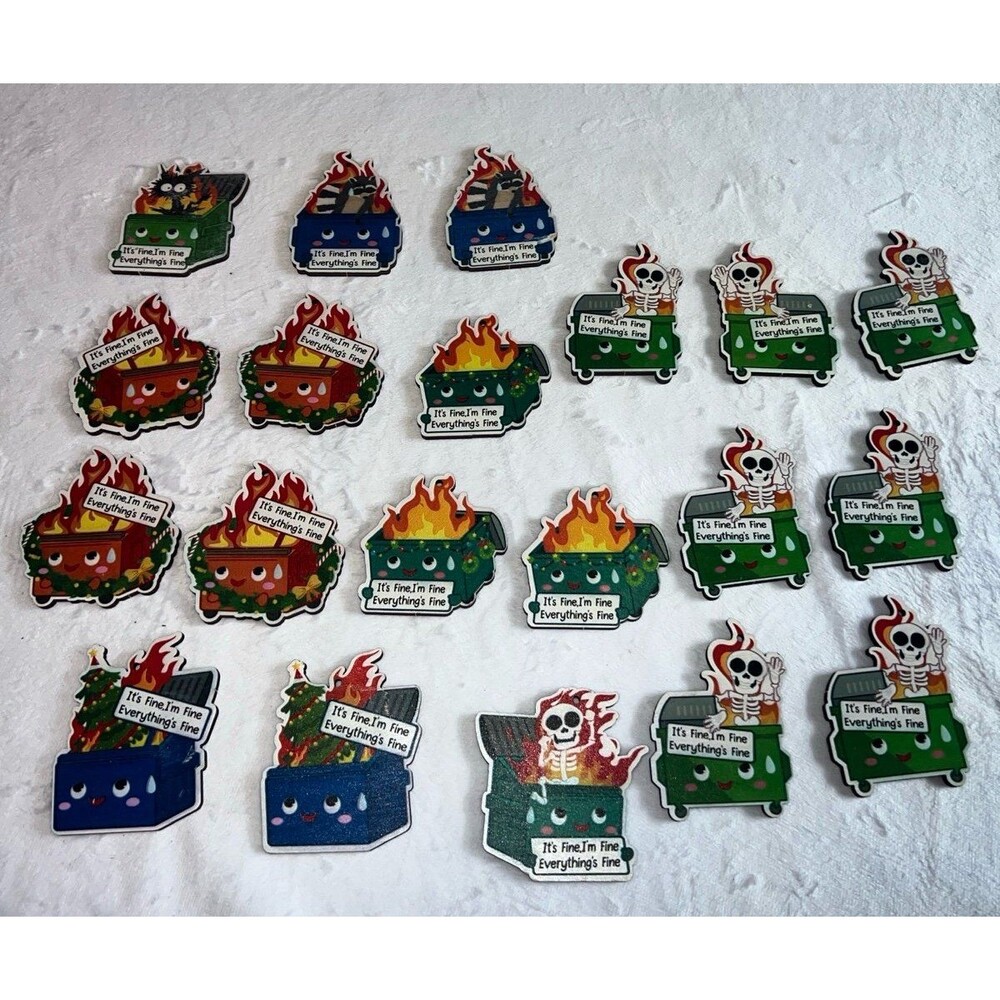 20 Dumpster fire - everything’s fine ornaments